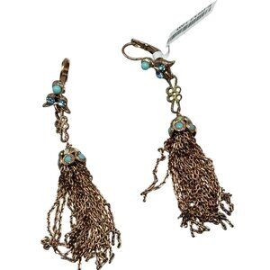 Mariana dangle drop earrings turquoise handmade crystal E-1013/1 1205 READ NEW
